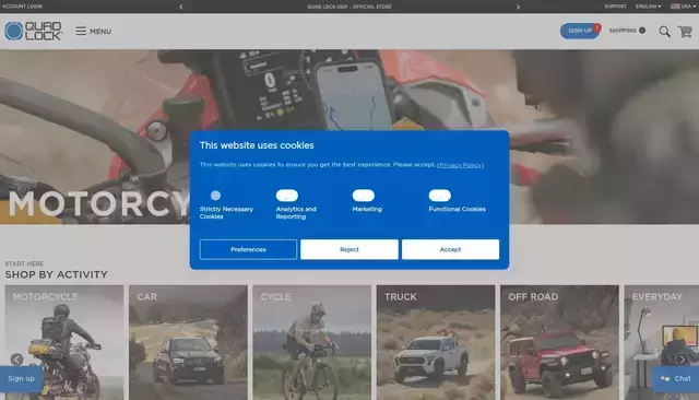 quadlockcase.com homepage screenshot