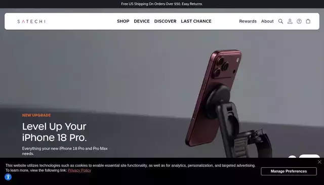satechi.com homepage screenshot