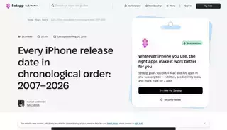 Set App iPhone release date in order: Apple iPhone releases year by year
