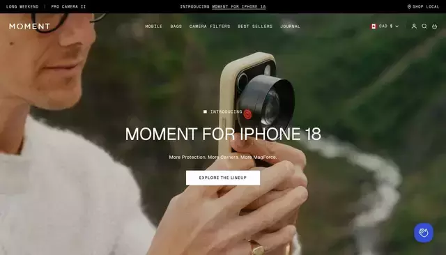 shopmoment.com homepage screenshot