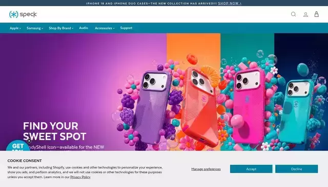 speckproducts.com homepage screenshot
