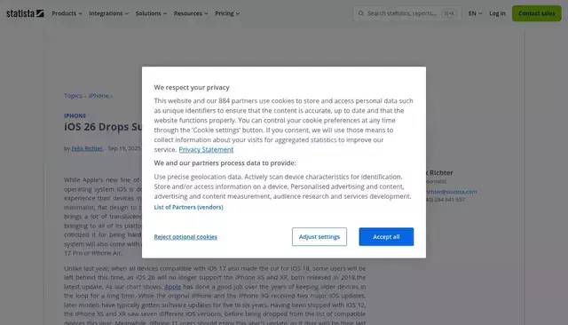 statista.com homepage screenshot