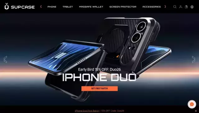 supcase.com homepage screenshot
