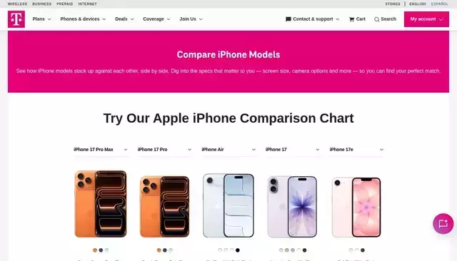 t-mobile.com homepage screenshot
