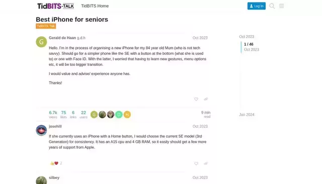 talk.tidbits.com homepage screenshot
