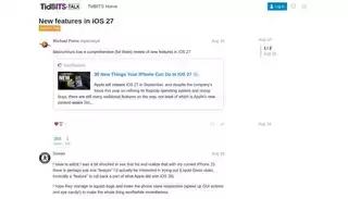 Tidbits New features in iOS 27 - TidBITS Talk - TidBITS Talk