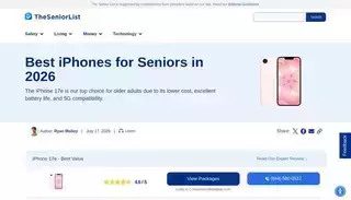 The Senior List Best iPhones for Seniors in 2026