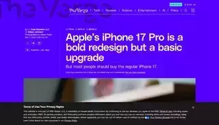 The Verge Apple iPhone 17 Pro and iPhone 17 Pro Max review | The Verge
