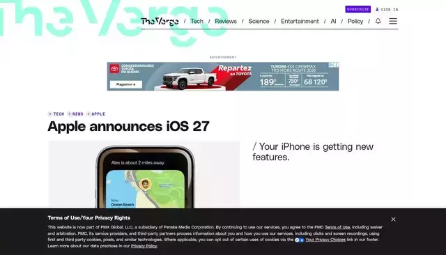 theverge.com homepage screenshot