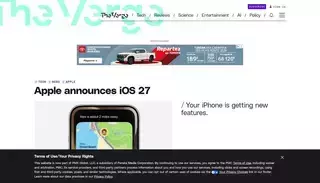 The Verge Apple announces iOS 27 | The Verge