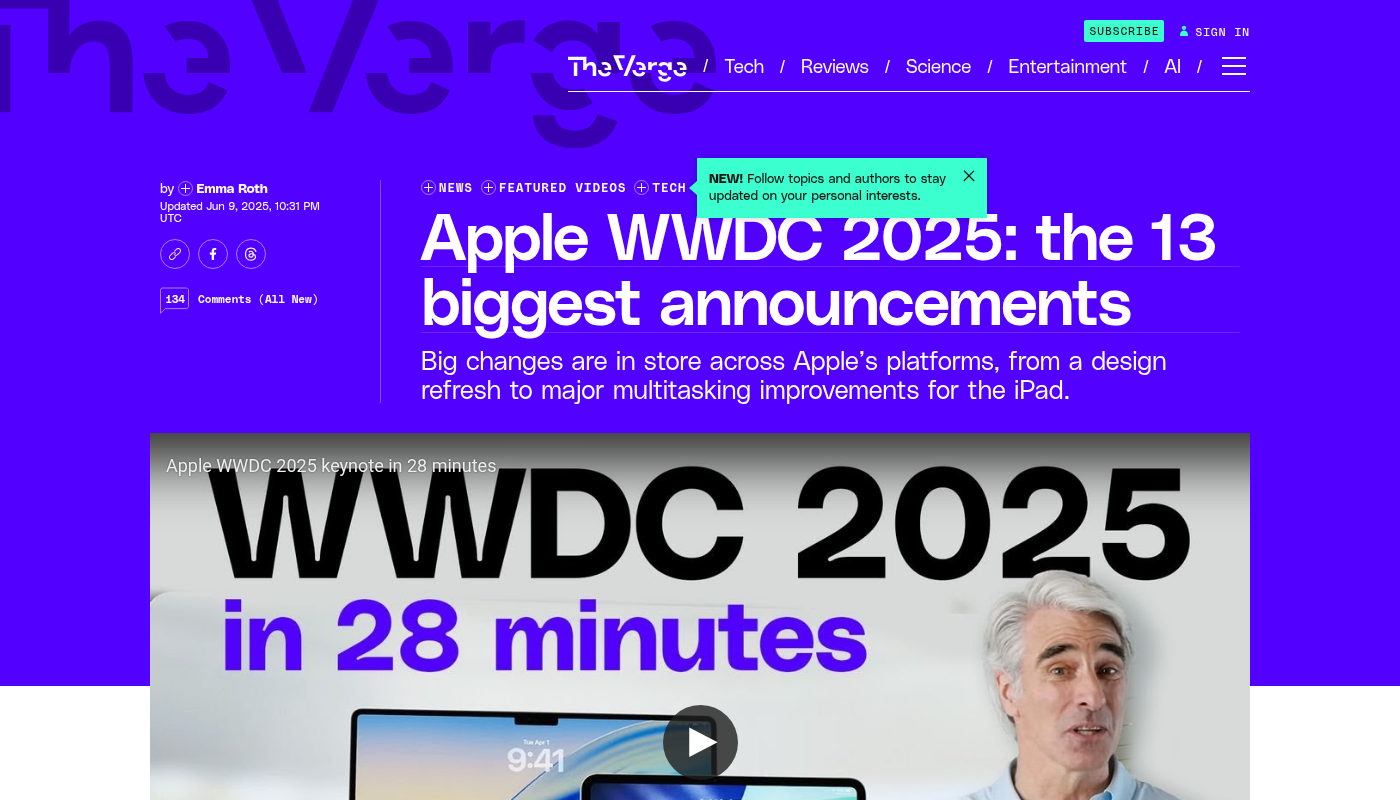 Apple WWDC 2025: the 13 biggest announcements | The Verge
