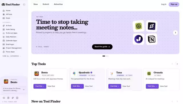 toolfinder.com homepage screenshot