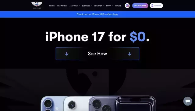 usmobile.com homepage screenshot