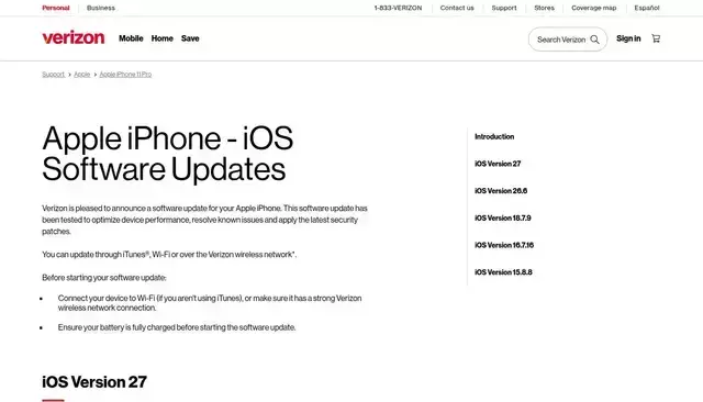 verizon.com homepage screenshot