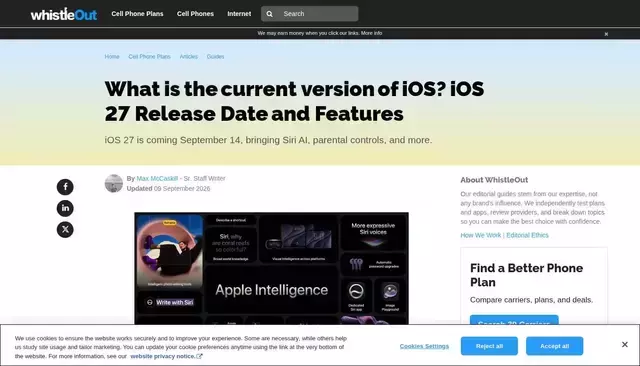 whistleout.com homepage screenshot