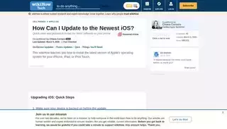 Wikihow How to Update the iOS on Your Apple iPhone or iPad