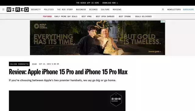 wired.com homepage screenshot