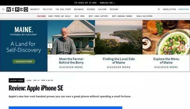 wired.com homepage screenshot