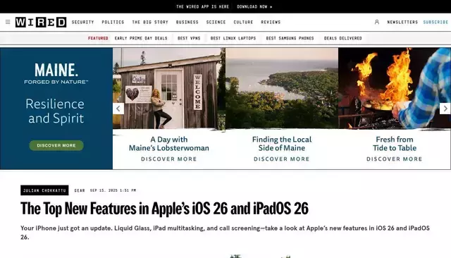 wired.com homepage screenshot