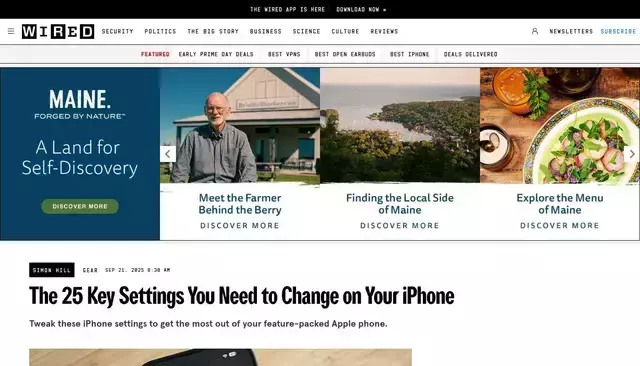 wired.com homepage screenshot