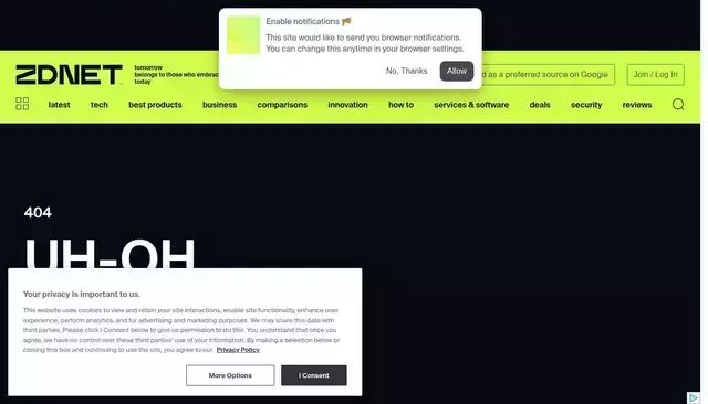 zdnet.com homepage screenshot